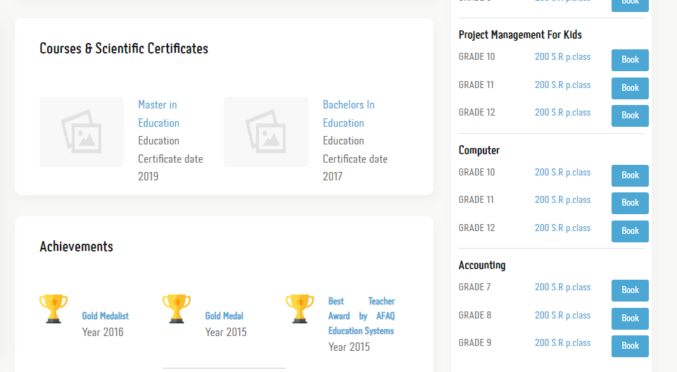 courses certificates and achievements