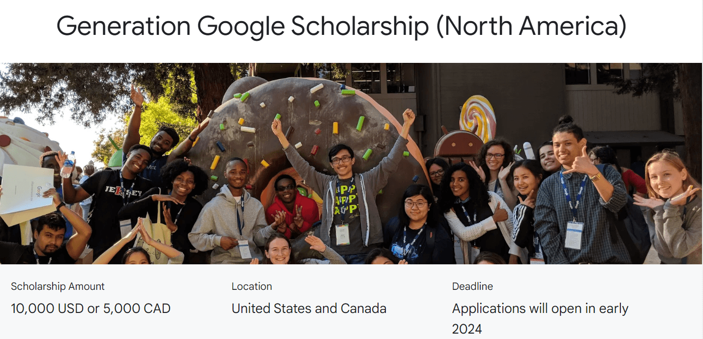 generation google scholarships north america